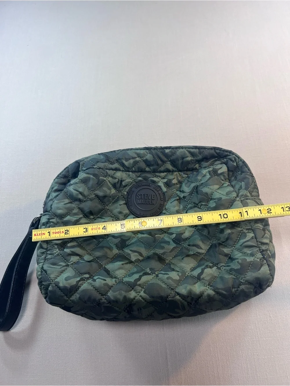 Steve Madden Large Quilted Camo Cosmetic Bag Travel Toiletry Organizer